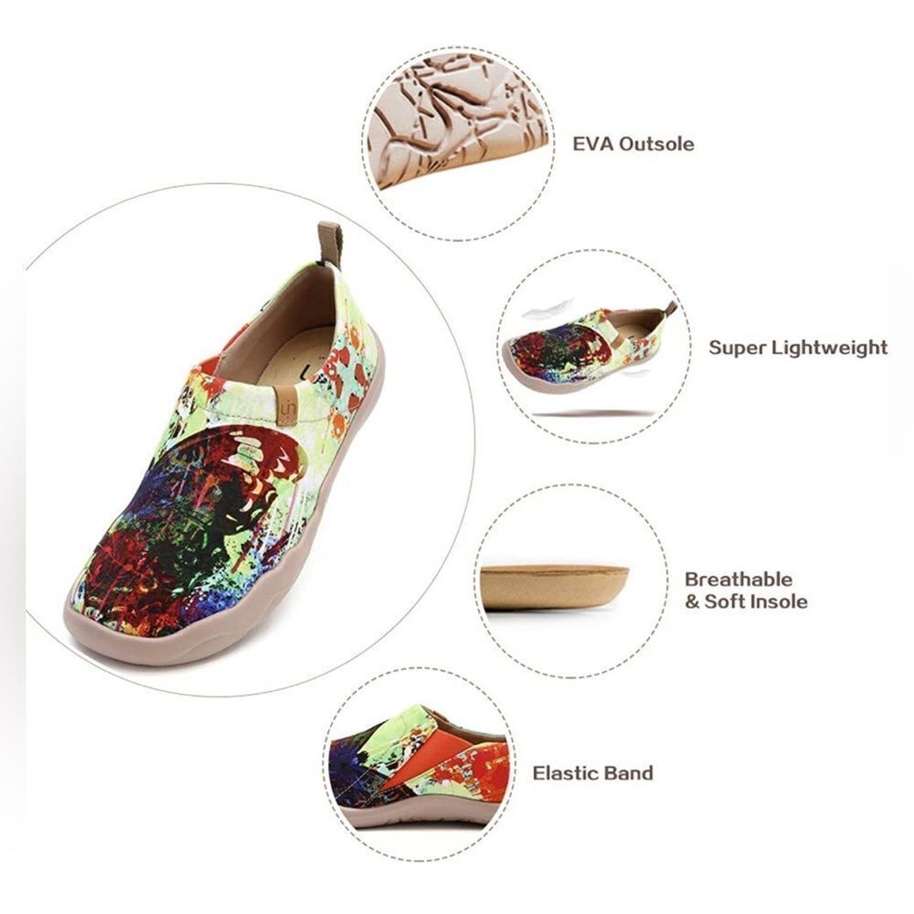 UIN Women's Sneaker Painted Canvas Slip-On Ladies Travel Shoes (Butterfly) - Picture 8 of 9